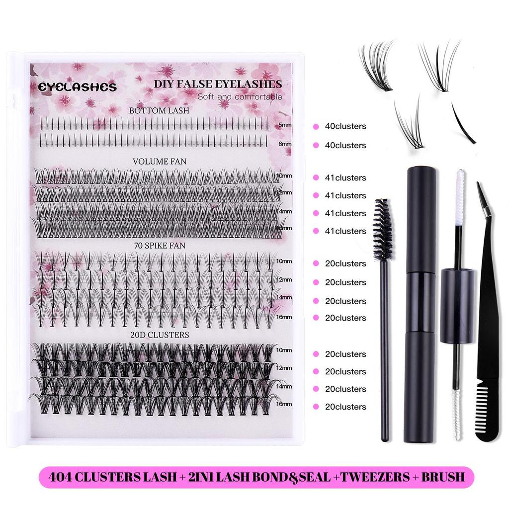 404 Clusters Large-Capacity Lower Eyelashes: DIY Mixed Small Devil Single Cluster False Lashes
