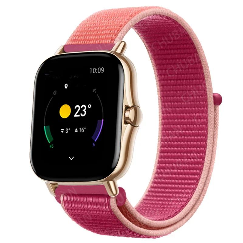 20mm/22mm Nylon Loop Watch Band For Amazfit GTS/4/2/2e/3/GTS2 Mini/GTR 4/3 pro/GTR2/2e/stratos 2/3 Bracelet Amazfit Bip-u Strap