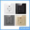 86 Тип UK 13A Переключатель с предохранителем Электрический выключатель Световые шпоры Неоновый черный Белый серый Закаленное стекло Предохранитель 13A Настенный выключатель Панель