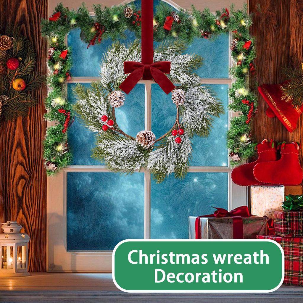Рождественский венок для шкафов, кухни, 11 дюймов, подвесной маленький рождественский венок с красными бантами, кедровый бра