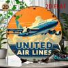 1 шт. Винтажная металлическая табличка United Airlines Ретро Авиационный Декор Стены Алюминиевая Табличка Дом Офис Кафе