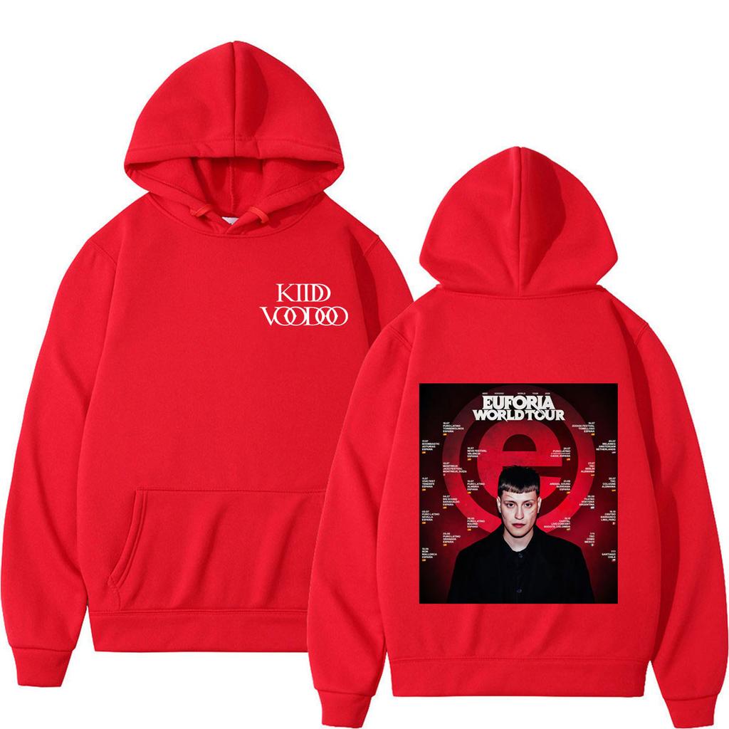 Худи с принтом для фанатов рэпера Kidd Voodoo, Худи Euforia Tour, Мужская и женская толстовка в стиле хип-хоп, С длинным рукавом, Повседневная, Подарки для фанатов