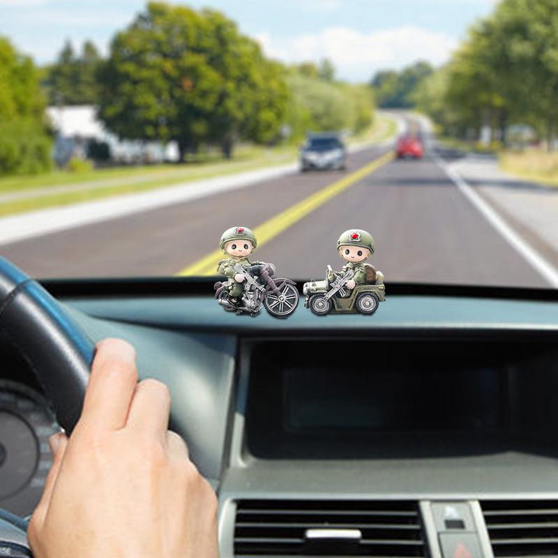 Статуэтка солдата 2 шт. смола декор комнаты статуи солдат искусство скульптура коллекционная фигурка для автомобиля спальни гостиной стола