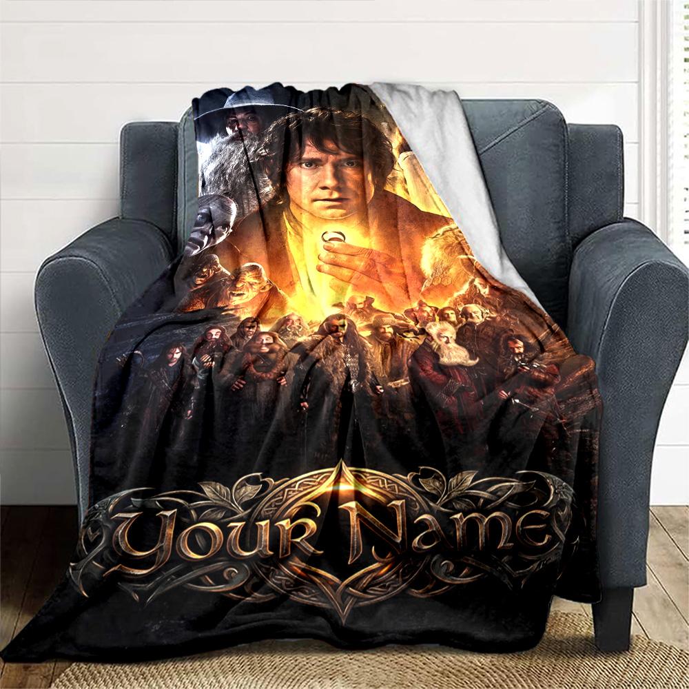 Lord Rings Customize Your Name Blanket Cozy Customizable Blanket Soft Warm Cozy Throw For Bedding Office Chair Seaside Home Decor