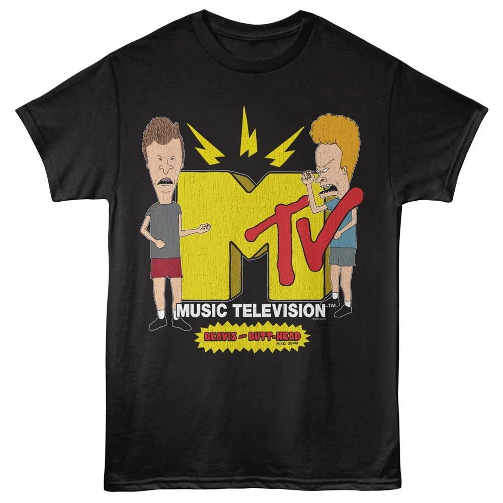 Beavis and Butthead Rockin Out to MTV Men's T Shirt
