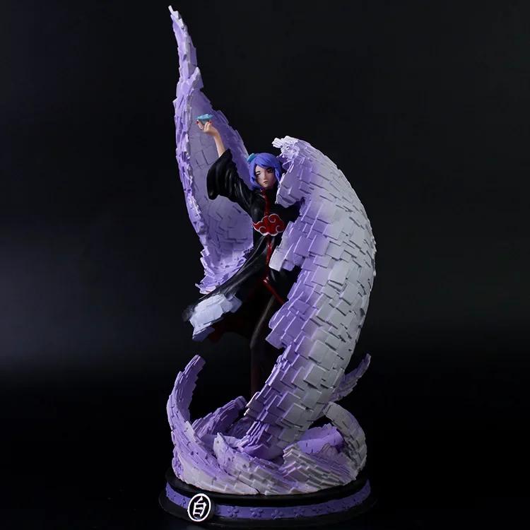 37cm Ninja GK Konan CS Uchiha Clan With Soil Action Anime Figure Akatsuki Model Decorate De Luz Kpop Juguetes Zabawki Gift