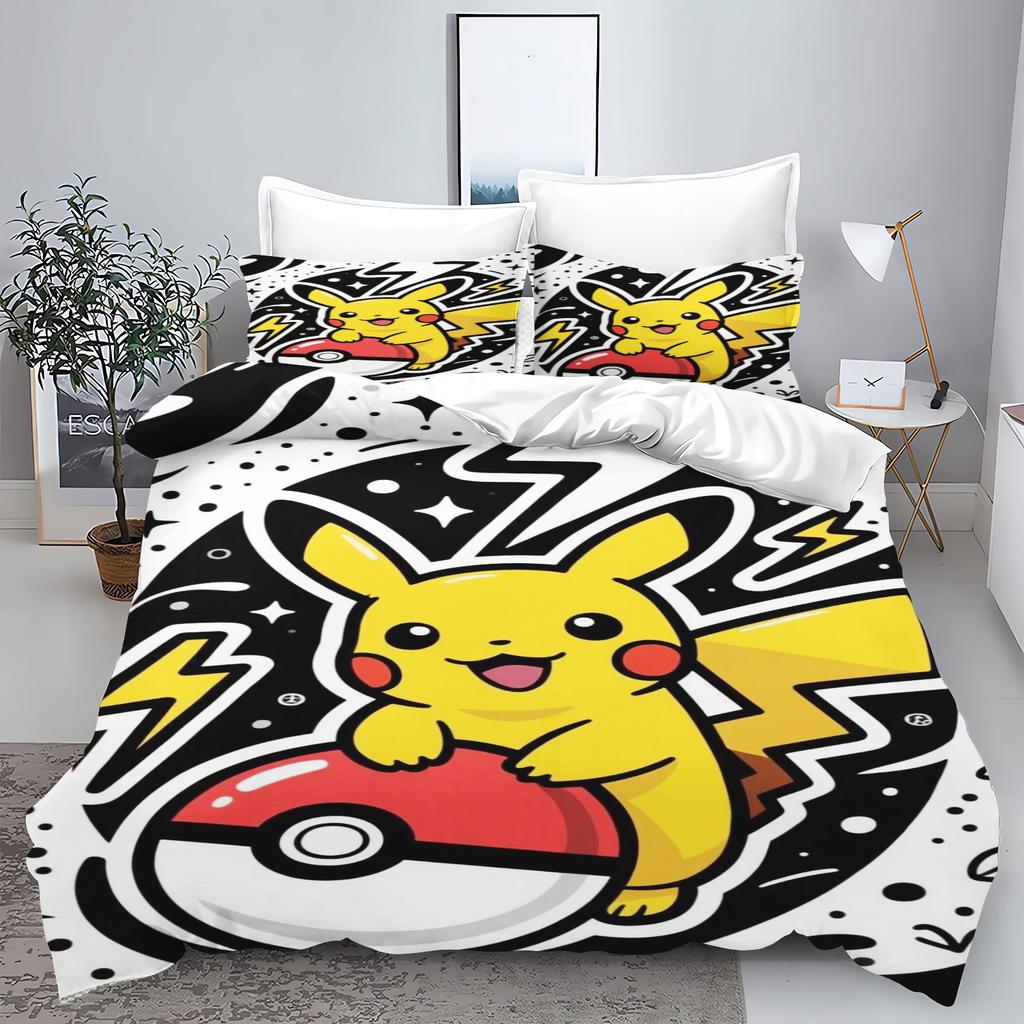 Comforter Pokémon Tuya Anime Home Bedroom Comforte Nordic Polyester Material Suitable For Children And Adults 3-Piece Set