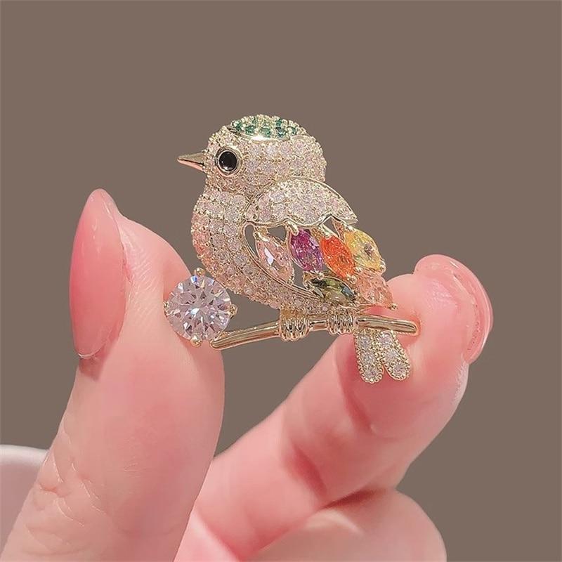 Lady Elegant Birds Rhinestone Brooch Pin Gift Fashion Diy Accessory Women's Corsage AVE