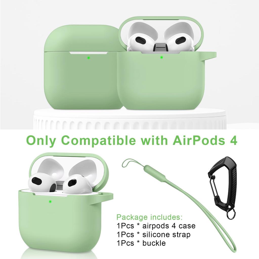 Чехол MILPROX для AirPods, полностью выдвижной, пылезащитный, совместимый с беспроводной видимой светодиодной подсветкой, силиконовый ремешок Canabila AirPods 4-го поколения, выпущен в идеальном состоянии