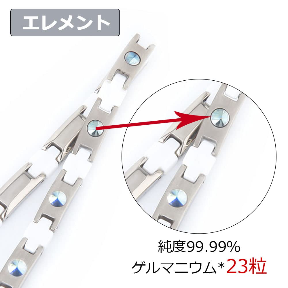 Чистота 25 шт. Германиевое ожерелье Керамическое титановое ожерелье Здоровая модная бижутерия [Hachi] 99,99% Мужское Женское (Белый, 50.0)