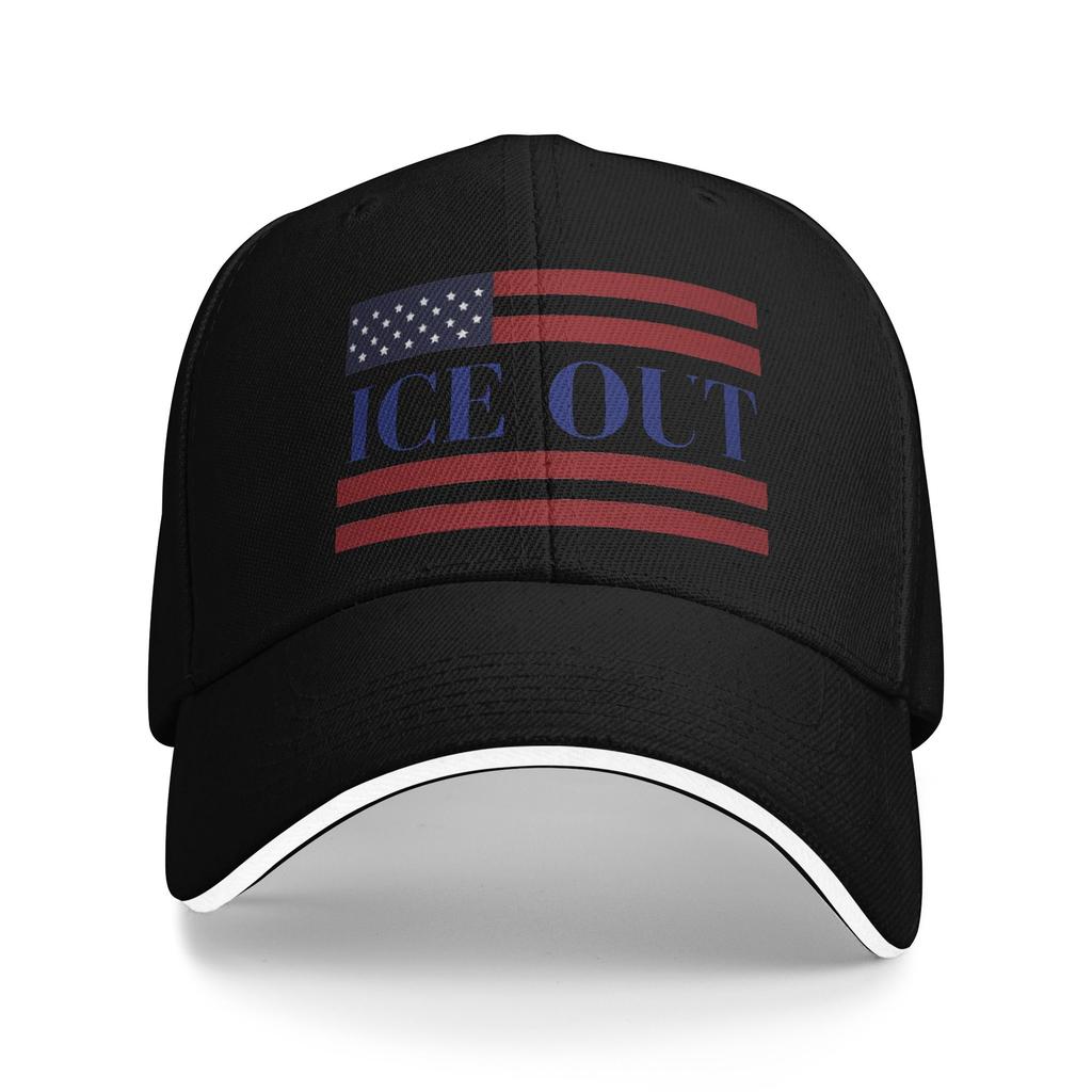 Ice Out US Flag Print Baseball Cap Fashion Hip Hop Hats Summer Women Men Kpop Rock Baseball Caps
