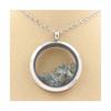 Pierres et Minéraux. Collier Zircon brut. Modèle Médaillon 20 mm. Couleur Argent.