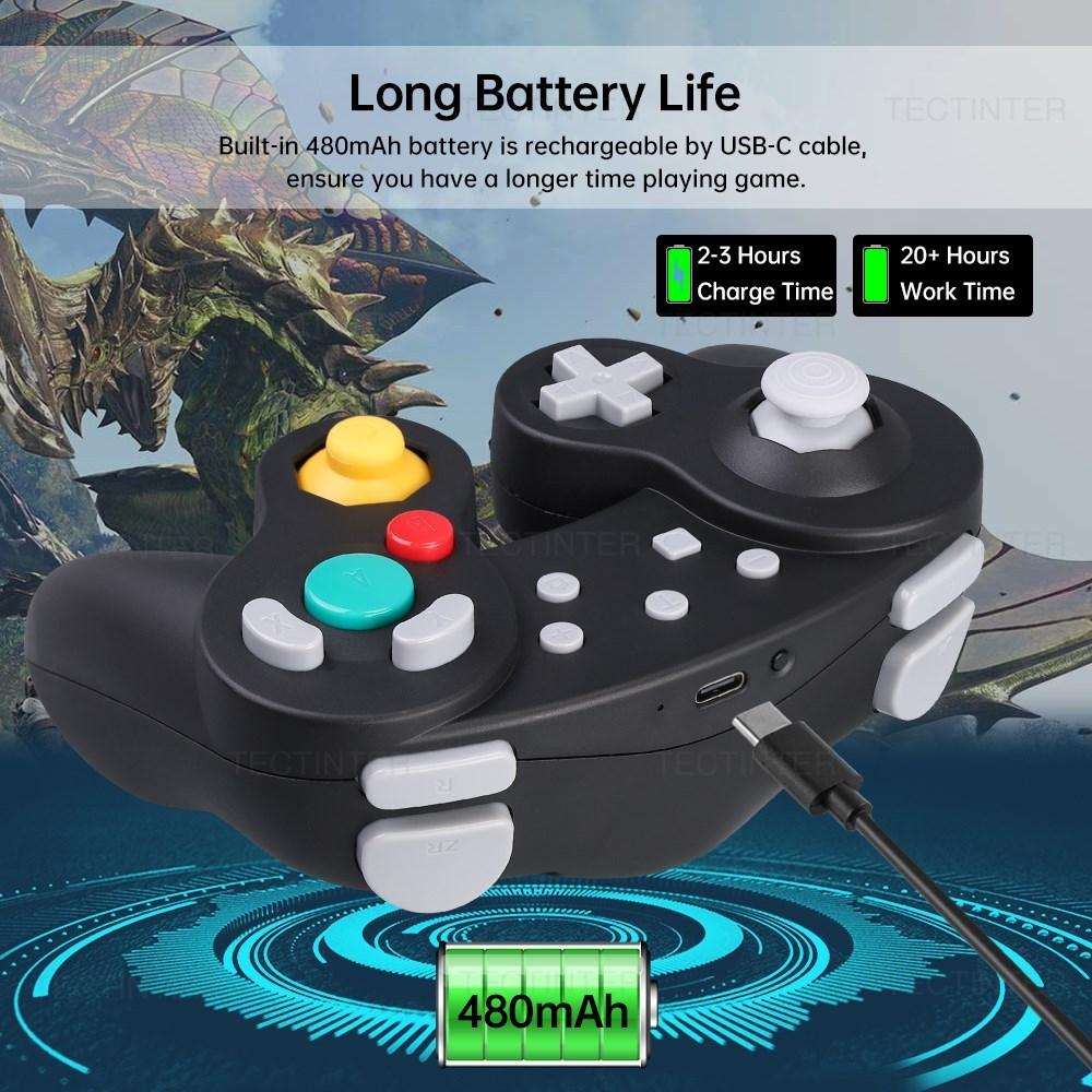 Bluetooth-совместимый геймпад Gamecube для NS Switch 2/Switch Консольный геймпад для Steam/Android/ПК Джойстик с функцией Turbo