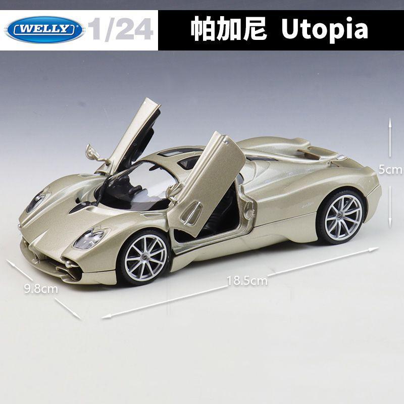 Welly 1:24 Pagani Utopia Alloy Sports Car Model Diecast Metal Track Racing Vehicle Car Model Simulation Collection Kids Toy Gift