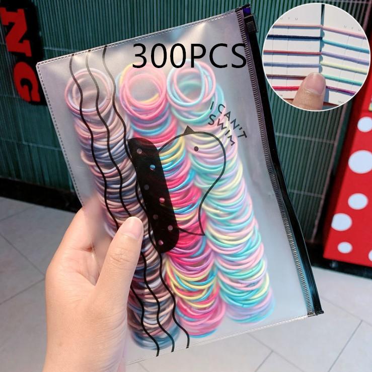 200/300/500 шт. Высококачественные эластичные нейлоновые резинки для волос для девочек, разноцветные резинки, детские аксессуары для волос, головной убор