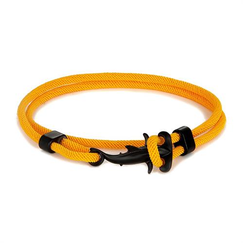 Маленький Свежий Черный Маленький Акула-Молот Браслет Миланская Веревка Многооборотный Регулируемый Шнурок на Руку Работник