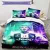 Ronaldo's Powerful Football Legend Bedding Set, Breathable Duvet Cover with Pillowcases, Soft Bed Linen for Bedroom Home Decoration, Perfect Festival 