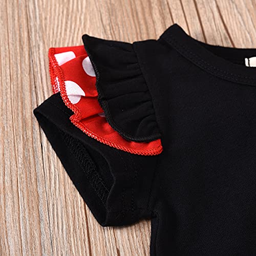 MUXIU Minnie Girls Halloween Costume Dress Children Cute Popular Polka Dot Skirt Cosplay Kids Short Sleeve Party Event Photo Shoot Performance Outfit