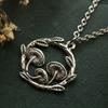 Creative Silver Plated Mushroom Moon Necklace Round Pendant Sweater Chain Gift