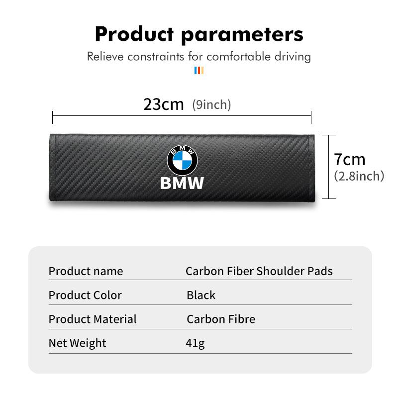 Car Seat Belt Carbon Fibre Shoulder Protection Pad Accessories For BMW Performance X1 M3 M6 F01 F02 E34 E36 E60 F10 F20 X6 XZ0