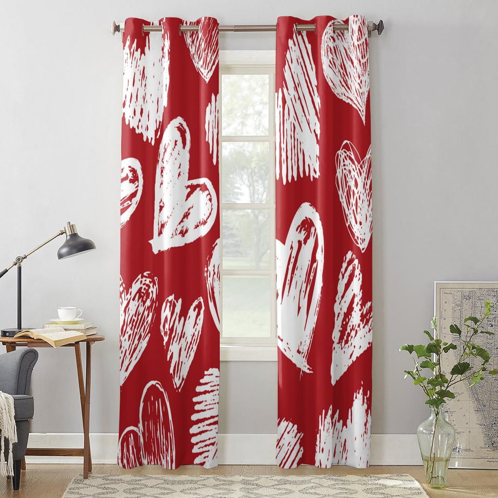 День святого Валентина Любовь Нарисованные вручную оконные шторы для гостиной, спальни, современные кухонные шторы, занавески