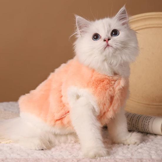 Кошки Пушистый Жилет Зимний Теплый Наряд Кошка Повседневная Одежда Пушистые Питомцы Пальто Милый Свитер для Собаки для Девочки Мальчика Котят Щенков Маленьких Собак