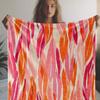 1pc Vintage Watercolor Print Flannel Blanket - Soft Warm All-Season Throw for Sofa, Bed, Car, Office & Camping, Mixed Colors