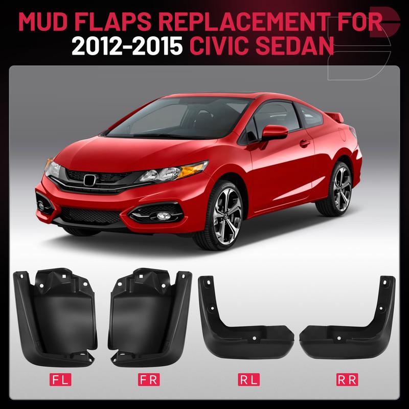 4x Front &Rear Mud Flaps Splash Guards for Honda Civic 2012-2015 Sedan