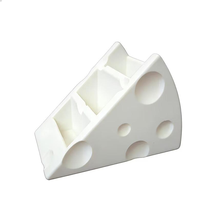 §Sundries Organizer Cheese Remote Control Storage Box 3 Grids Creative Pen Holder Save Space Desktop Storage Rack Bedroom
