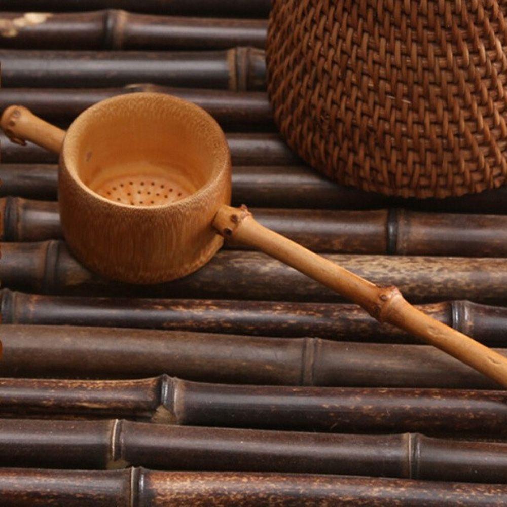 Handmade Long Handle Crafts Teahouse Home Accessories Tea Filter Colander Infuser Bamboo Strainer