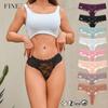 Lace Flower Panty for Women Pure Cotton Breathable Soft Lingerie Low-Waist Solid Color Briefs S-XL