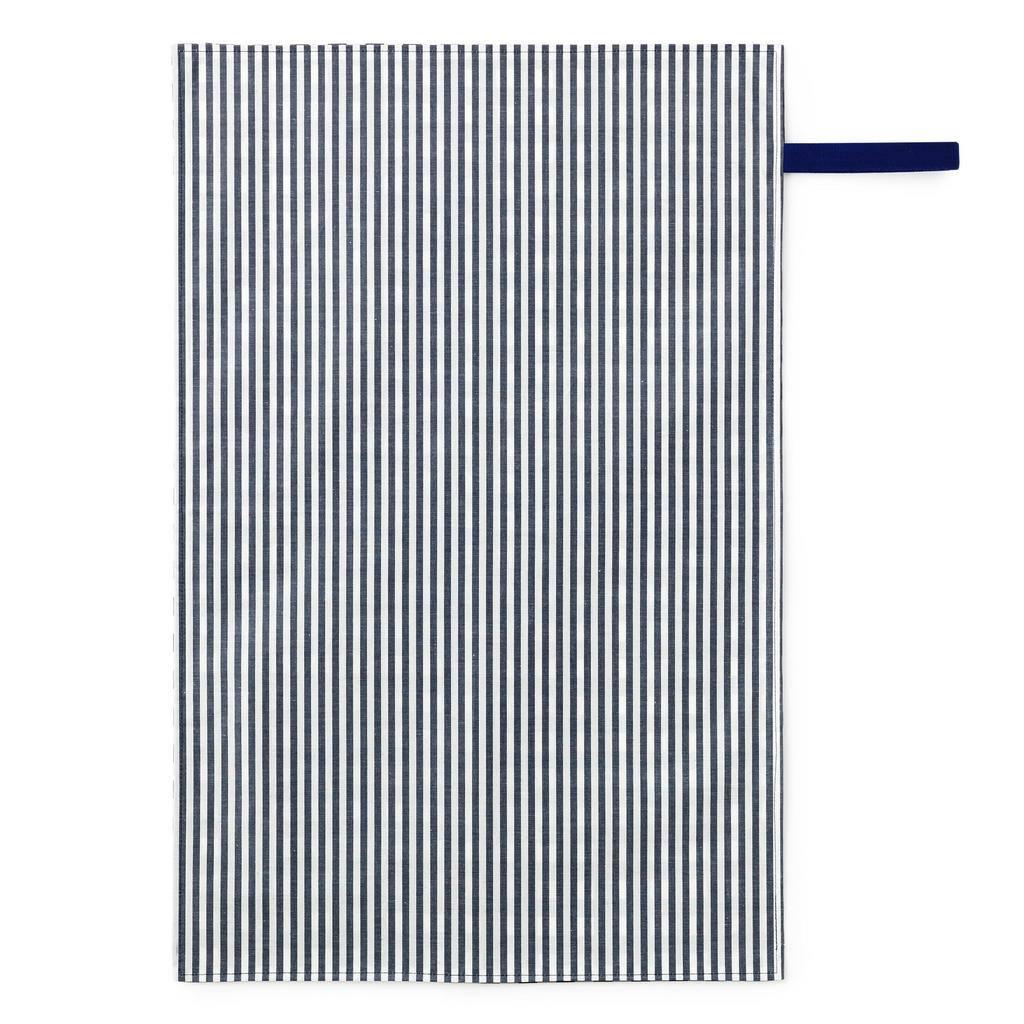 COLORFUL CANDY STYLE Diaper Pouch and Diaper Changing Pad Set (Drawstring Tote) (Basic Stripe/Navy) B8002000-BTR