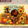 2D plane 1 2D banner Happy and colorful autumn harvest design theme Thanksgiving banner poster.PMJ