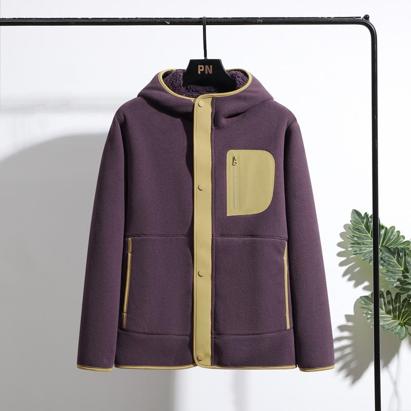 Спортивная куртка Polar Fleece для мужчин и женщин, ветрозащитная, теплая, утолщенная, из овчины, подходящая по цвету куртка