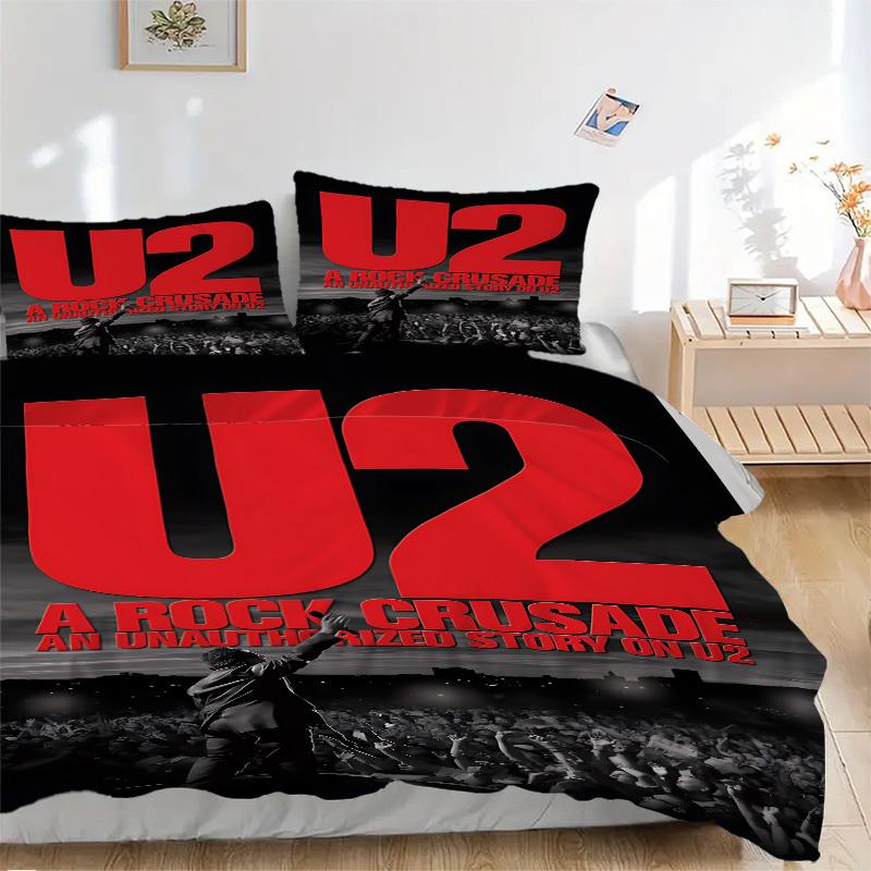 3pcs U2, Rock Crusade Duvet Cover Set - Soft & Breathable Bedding, Includes 1 Duvet Cover and 1/2 Pillowcases (No Insert) yy251107199