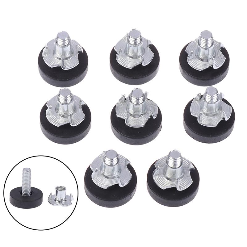 8Pcs Diy Accessories M6 Thread Adjustable Furniture Levelers Screw In Chair Feet Furniture Feet Leg Levelers Durable Easy To Use
