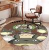 My Neighbor Totoro Pattern Round Rug, Indoor/Outdoor Mat, for Picnic, Gameroom, Bedroom, Office, Living Room, Home Decor Carpet, Birthday Gift