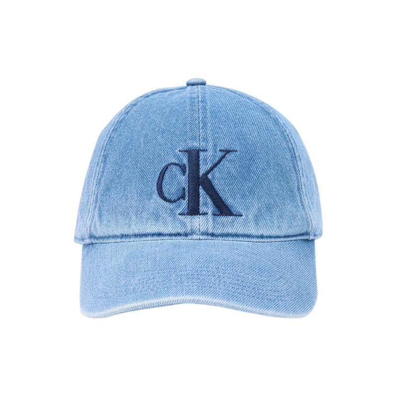 Calvin Klein Monogram logo cotton peaked cap unisex couple style blue 45003289-499