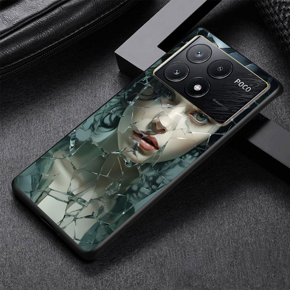 Чехол Beauty Crush Girl для Xiaomi Poco M3 X3 NFC X5 M5s M4 Pro 5G F3 Черный Силиконовый Мягкий Чехол для Телефона Coque