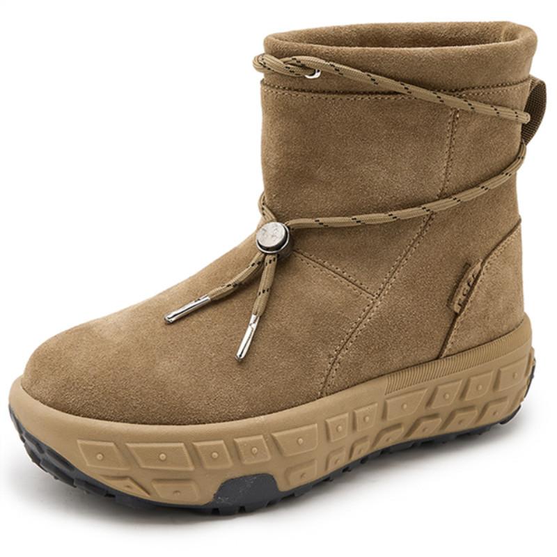 Fashion Snow Boots Women Fur Integration 2024 Winter Thickened Fur Warm Genuine Leather Booties Women Outdoor Non-slip Women Winter Boot