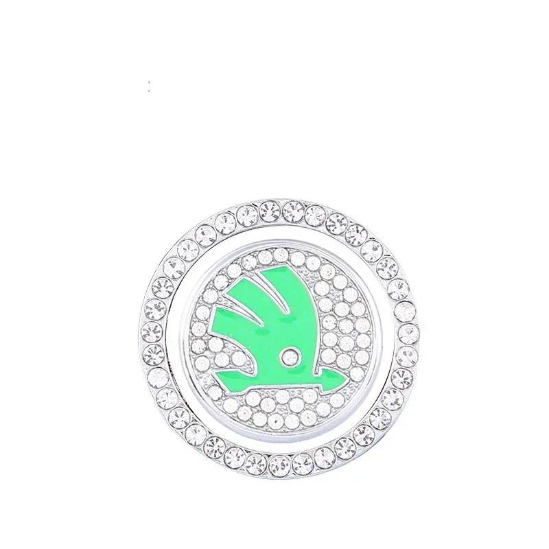 For Skoda Octavia 2 A7 Tour RS Fabia Rapid Kodiaq Superb Kamiq Yeti Karoq Diamond Car One-click Start Button Emblem Decoration HJ1