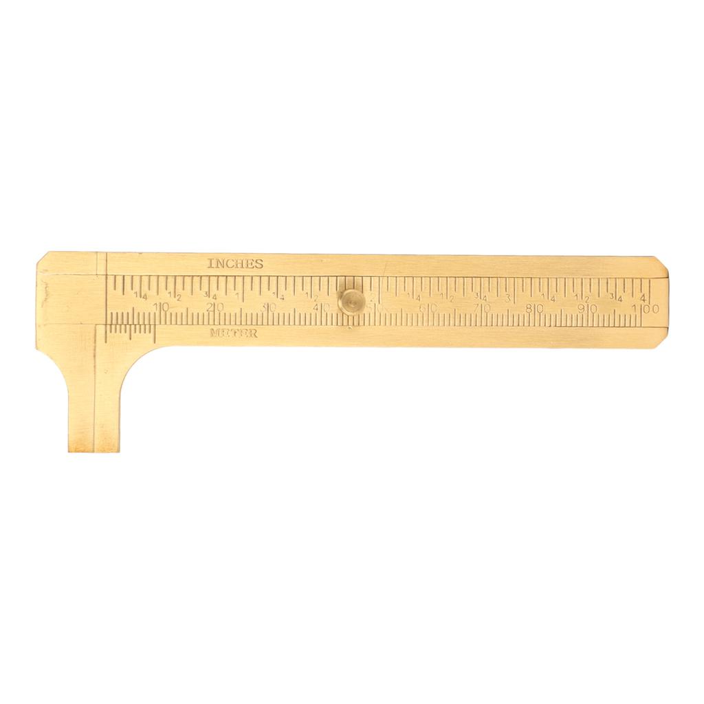 Vernier Caliper Brass Double Scales High Accuracy Clear Scale Portable Mini Pocket Caliper for DIY Crafts 0‑3.9in