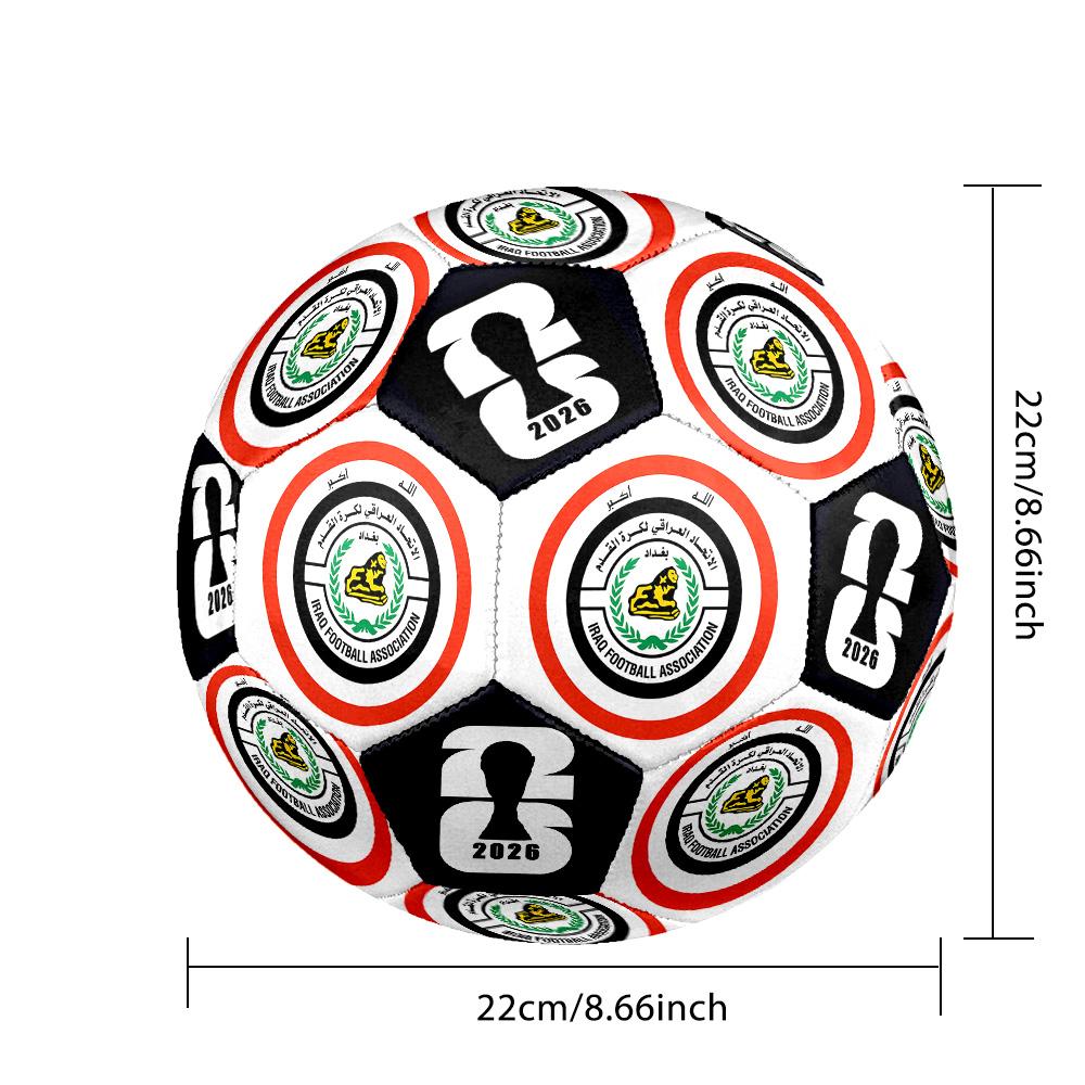 1pc Iraq Football Emblem Size 5 Soccer Ball Professional Match Training Football Indoor &Outdoor Sports Ball Club Training Ball Lightweight Durable y3
