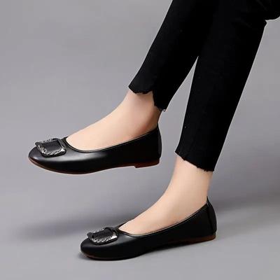 Женские туфли на плоской подошве с круглым носком, удобные туфли для женщин, социальные, популярные, модные, дешевые, ликвидация, не рекламные акции, 2024, трендовая обувь