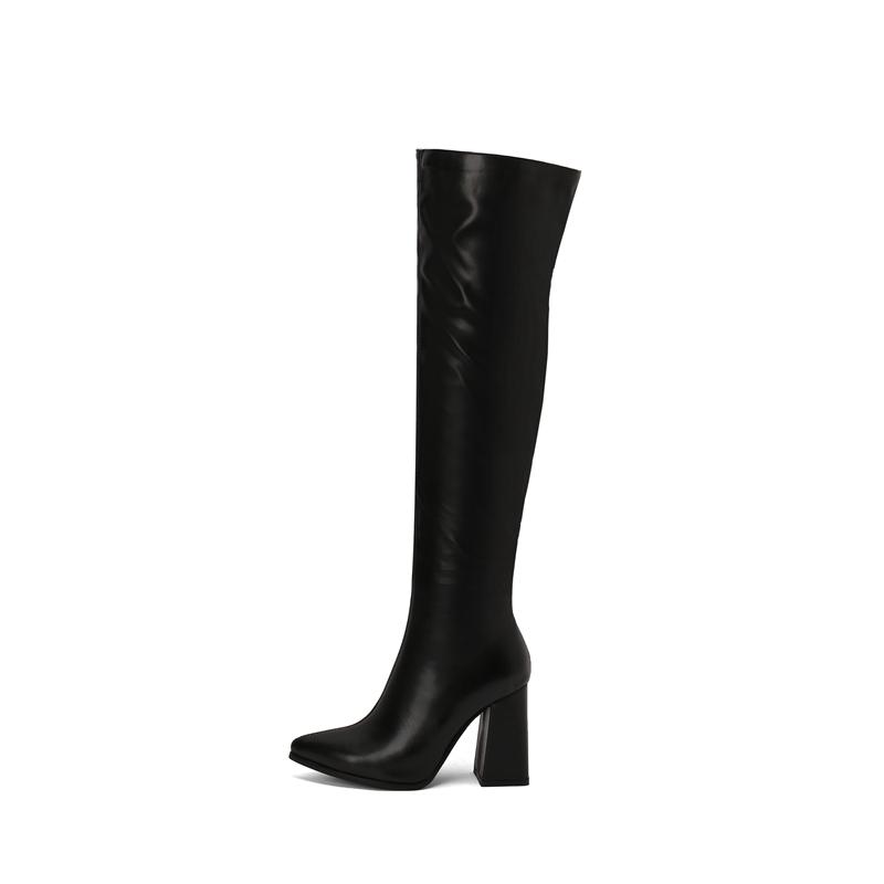 Thigh High Boots Women's Pointed Toe Sexy Slim Long Over The Knee Boot Female Fashion Brown White Black Winter Shoes Big Size 45