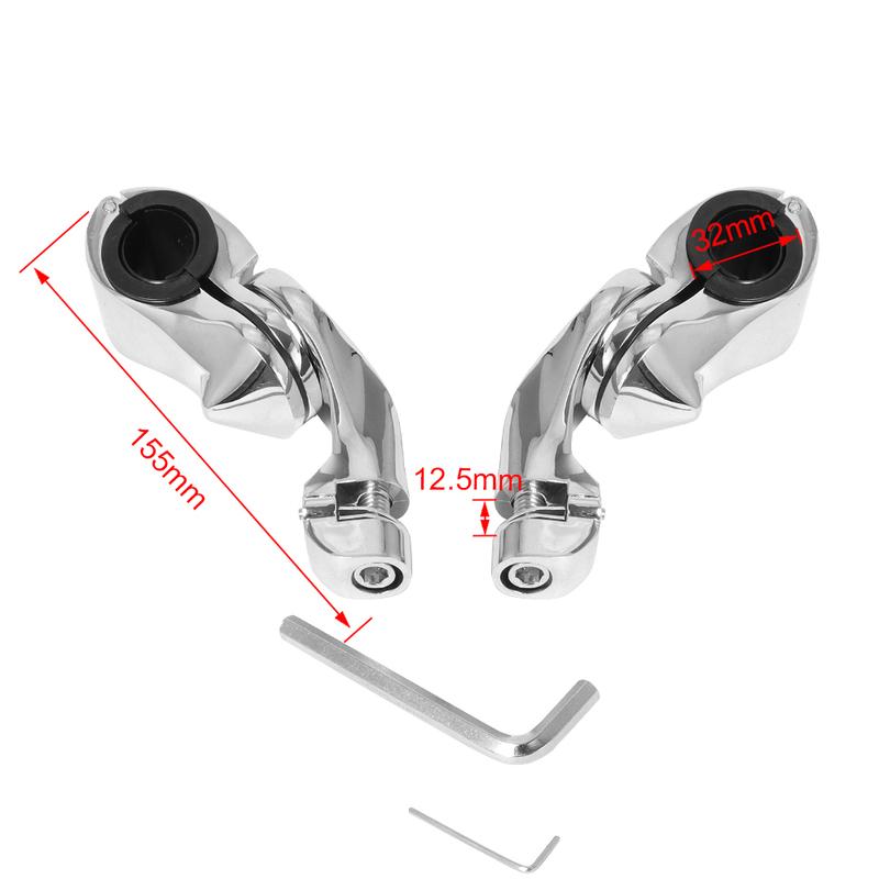 Motorcycle 32mm 1.25" Footpeg Clamp Short/Long Highway Engine Guards Foot Pegs Mount For Harley Sportster Dyna Touring Softail