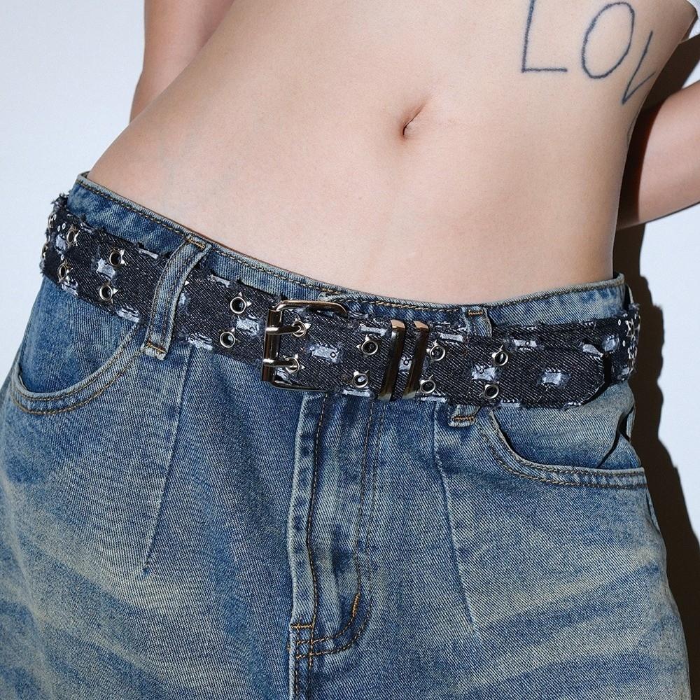 Metal Buckle Star Hole Sequin Belt Double Grommet Hole Trouser Decor Decoration Dress Decor