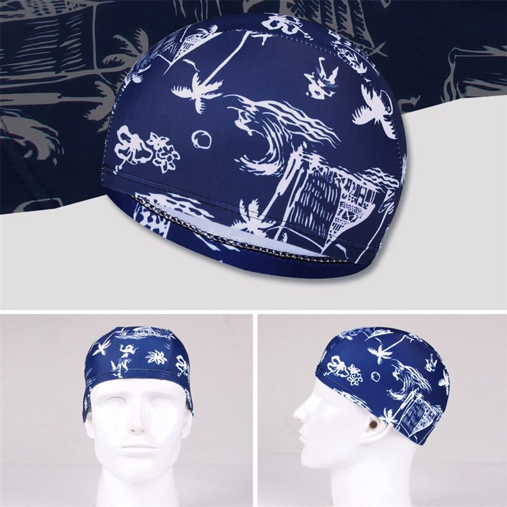 Men Women Elastic Breathable Swimming Cap Bathing Hat Quick Dry Sports Turban