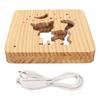 Wooden 3D Lamp Soft LED Light Cute Cat Hollow Shape Night Light Lamp for Bedrooms Living Rooms