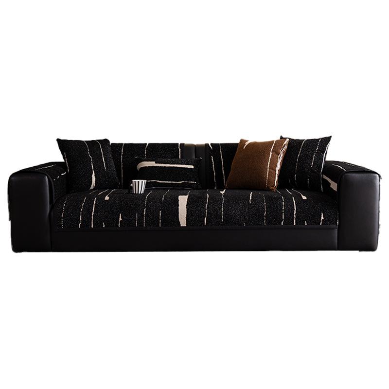 Шенилловая подушка для дивана, универсальная для всех сезонов, нескользящая и грязеотталкивающая подушка для сиденья Новый чехол для кожаного дивана Ткань для чехла